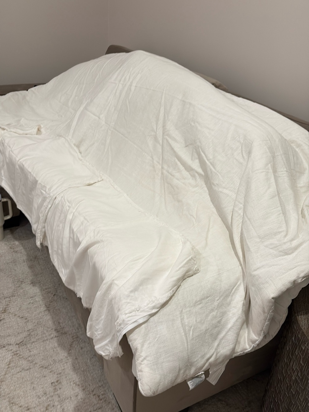 White Linen King comforter Cover - Soft White Bedding